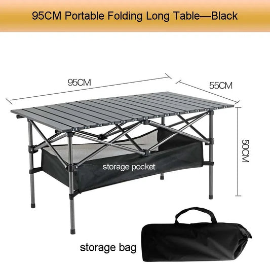 Outdoor Folding Long Table Tourist Portable Storage Egg Roll Table Camping Desk