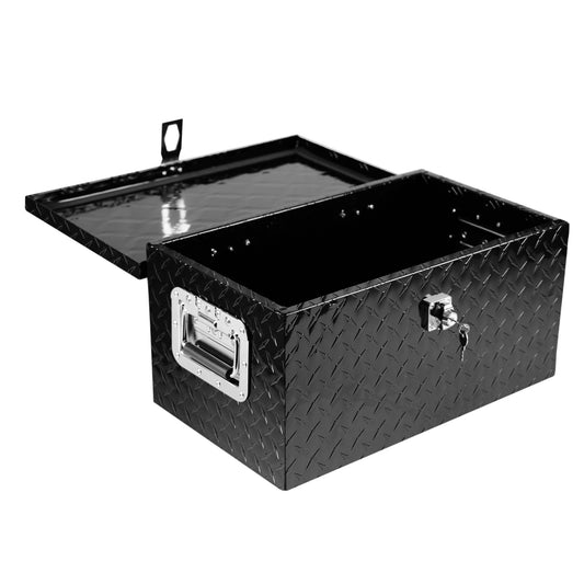 20 Inch Black Aluminum Tool long Box Tread Flat box for Truck Car Outdoor Trailer Pickup